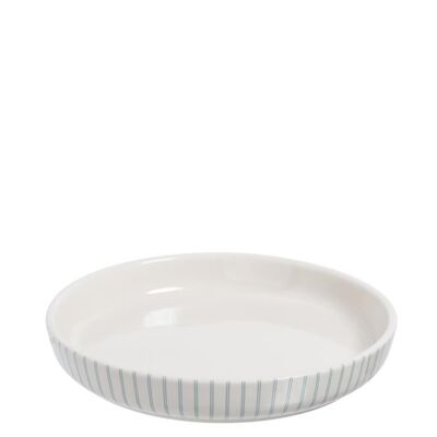 plato para tapas lineas porcelana blanco/azul
