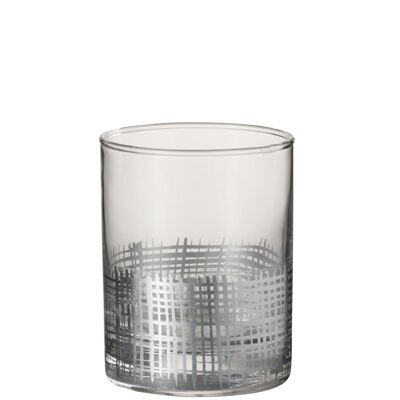 vaso alambrado cilindrico cristal plata/transparente
