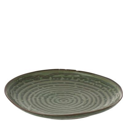 plato circulos porcelana verde small