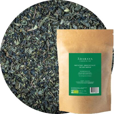 Organic Oriental mint green tea doypack 100g