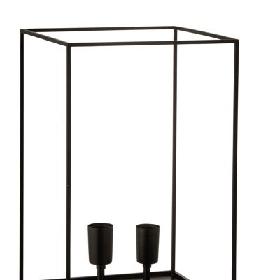 lampara 2 lamparas rectangular marco metal negro large