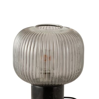 lampara de mesa yufo vidrio/marmol gris/negro