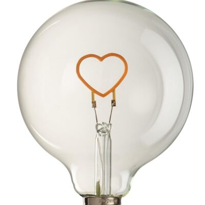 lampara led caja corazon cristal amarillo/transparente e27