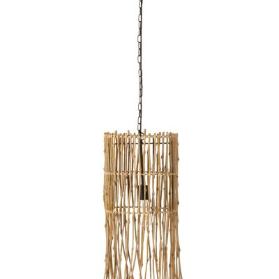 lampara colgante rama metal/bambu