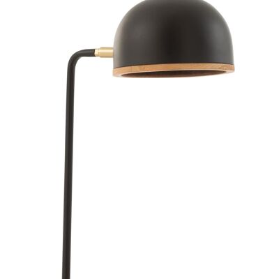 lámpara de mesa evy hierro/madera negro/natural