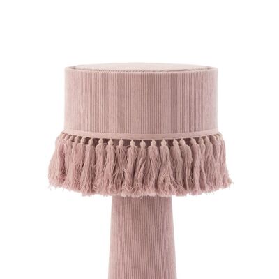 lampara de mesa eve redondo terciopelo algodon rosa