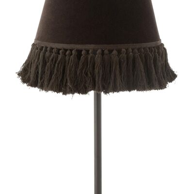 lampara de mesa eve conico terciopelo algodon negro