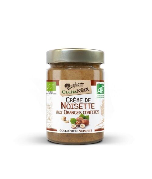 Crème de noisette éclats d'oranges confites - 180g