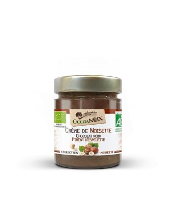 Crème de noisette Chocolat noir et piment d'espelette - 100g