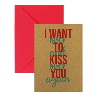 Card + envelope I want to kiss you