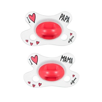 Natural pacifiers 0-6 months I love asst