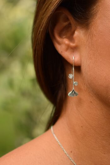 Boucles d'oreilles feuille d'argent 4