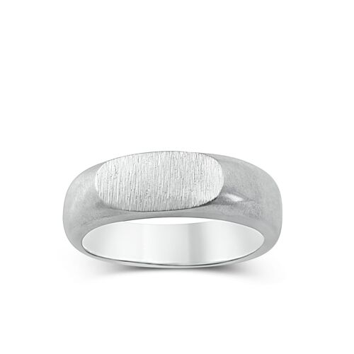 Men's ring Signet rounded thin