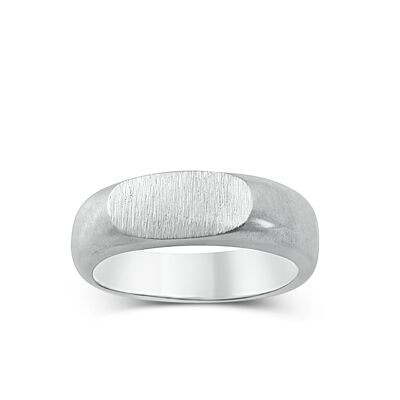 Anillo de hombre Signet redondeado fino