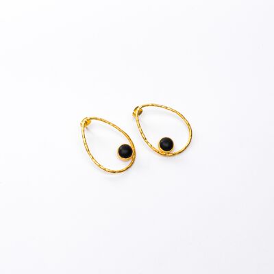 Black iris earring