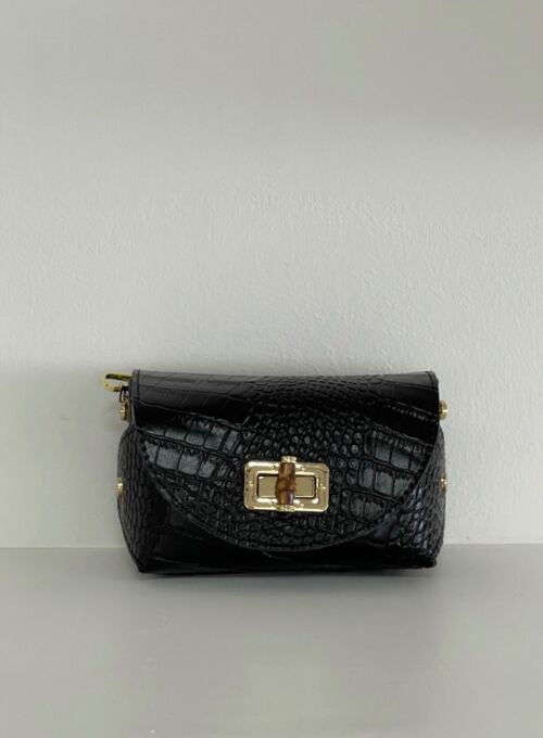Lucy Black  Leather Crossbody Bag
