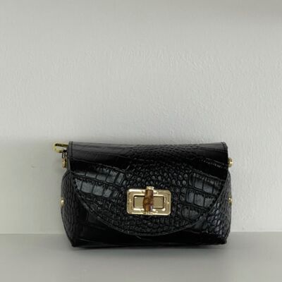 Lucy Black  Leather Crossbody Bag