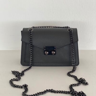Gigi Darkgrey Leather Crossbody Bag