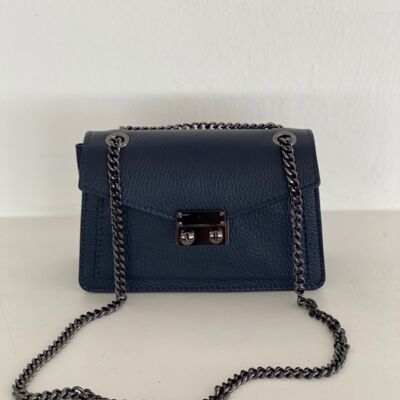 Borsa a tracolla Gigi in pelle blu scuro