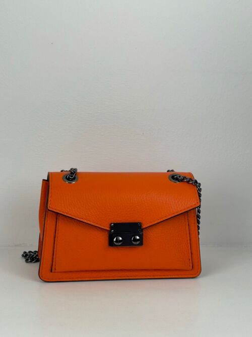 Gigi Orange Leather Crossbody Bag