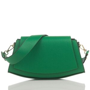 Sac bandoulière en cuir vert Kaia