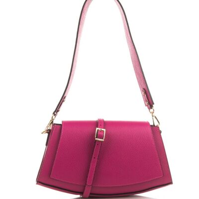 Borsa a tracolla Kaia in pelle fucsia