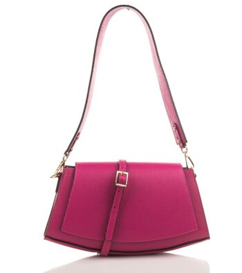 Sac Bandoulière Kaia Fuchsia en Cuir 1