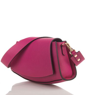 Sac Bandoulière Kaia Fuchsia en Cuir 2