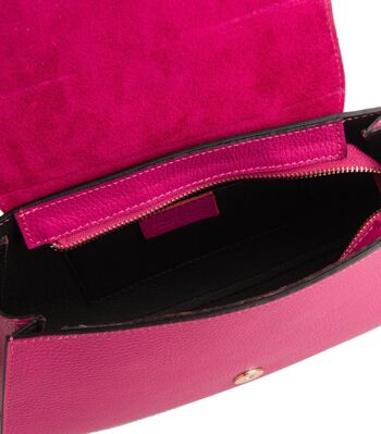 Sac Bandoulière Kaia Fuchsia en Cuir 4