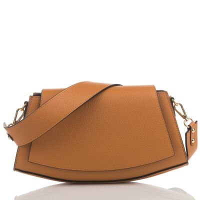 Kaia Cognac Leather Crossbody Bag