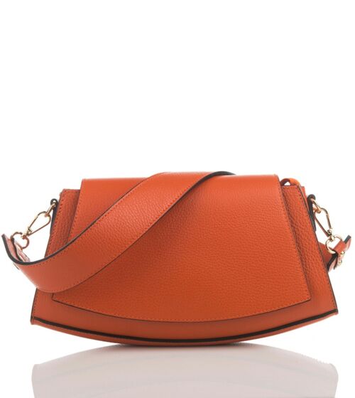 Kaia Orange Leather Crossbody Bag