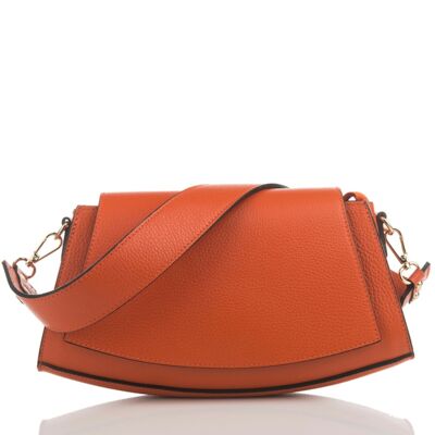 Kaia Orange Leather Crossbody Bag
