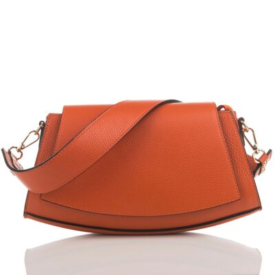 Kaia Orange Leather Crossbody Bag