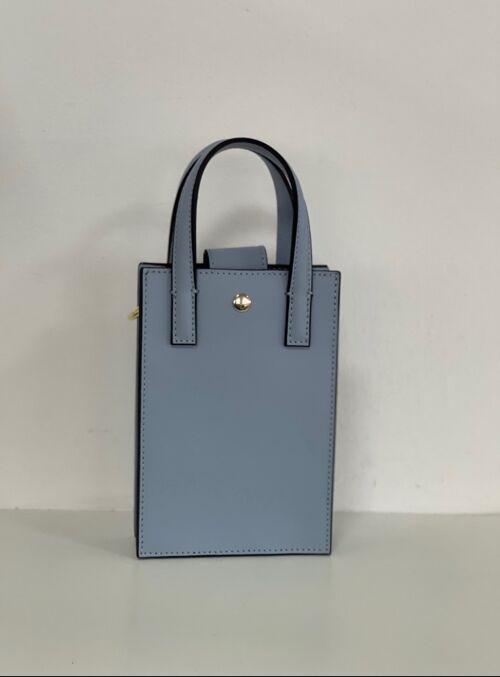 Bella Small Light Blue Leather Handbag