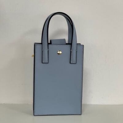 Bella Kleine hellblaue Lederhandtasche