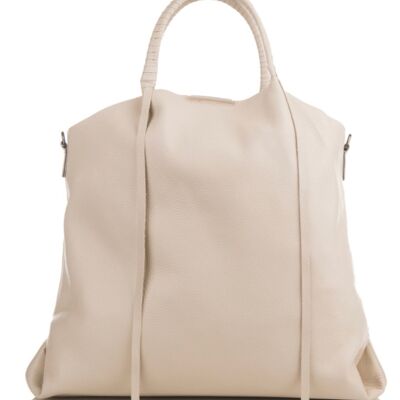 Kendall Ivory Leather Shopper Bag