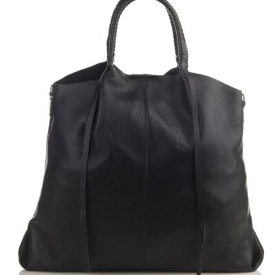 Kendall Shopper-Tasche aus schwarzem Leder