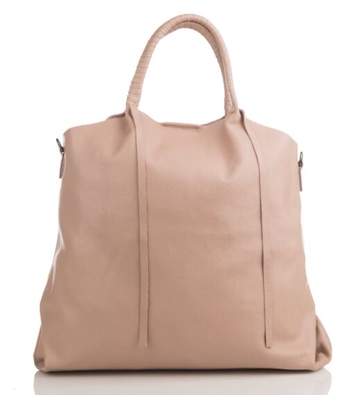 Kendall Powder Pink Leather Shopper Bag