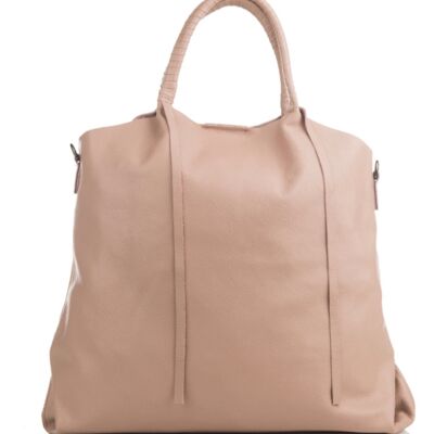 Kendall Powder Pink Leather Shopper Bag