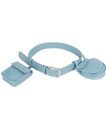 Ceinture de sac de poche bleu clair Savona en cuir véritable