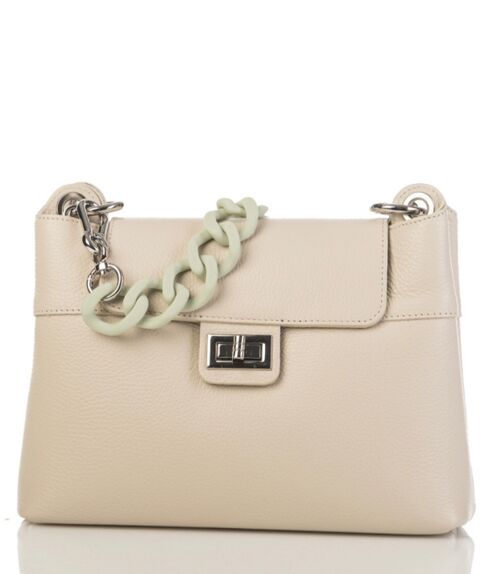 Parma Chain Bag Ivory Leather Crossbody
