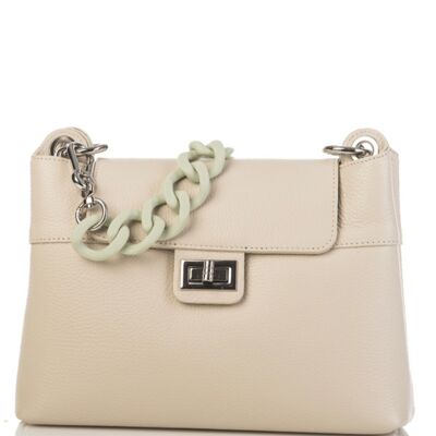 Parma Chain Bag Ivory Leather Crossbody