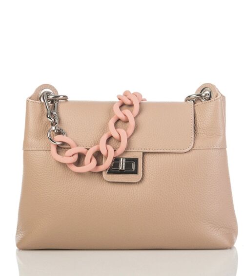 Parma Chain Bag Powder Pink Leather Crossbody