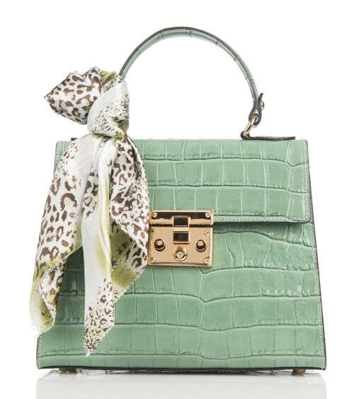 Firenze  Croco Bag MInt Green Real Leather
