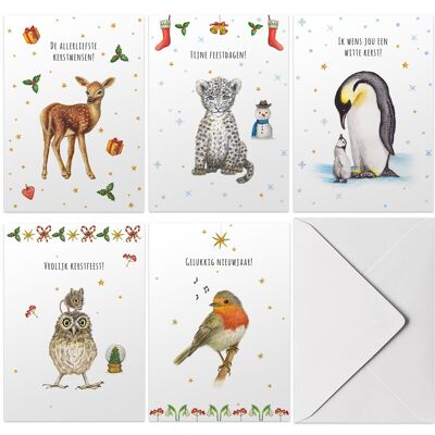 10 tarjetas navideñas holandesas con sobre