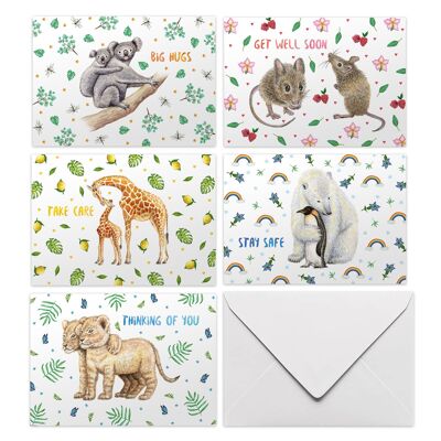 10 greeting cards Take Care with envelope