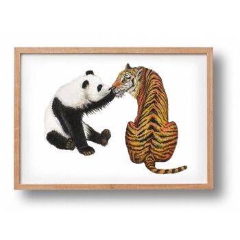 Affiche panda et tigre - format A4 ou A3 - chambre enfant / crèche bébé 2