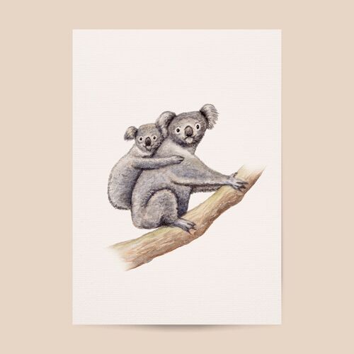 Poster koala - A4 or A3 size - kids room / baby nursery