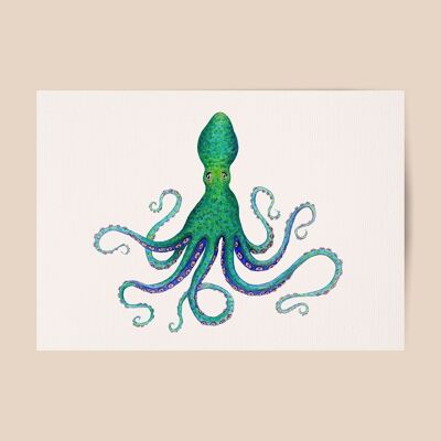 Poster Oktopus - Größe A4 oder A3 - Kinderzimmer / Babyzimmer