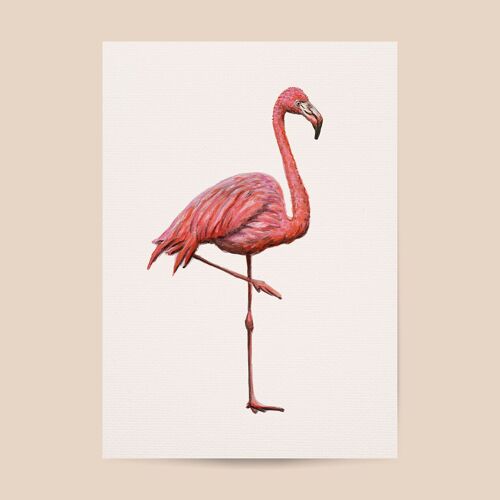 Poster flamingo - A4 or A3 size - kids room / baby nursery